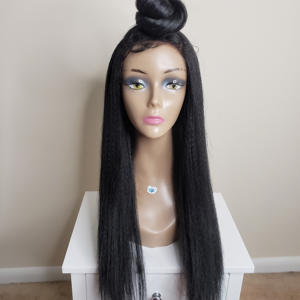 FREE PARTING Kinky Straight Synthetic Lace Wig